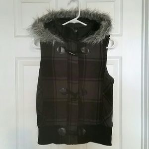 Black and grey winter vest