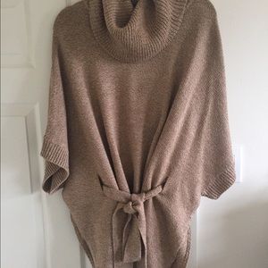 H&M cowl neck, cinched at the waist sweater.