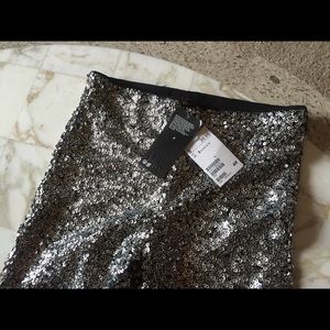 H&M  Silver sequin leggings - size 2