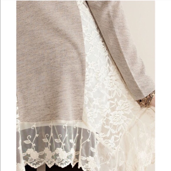 XX The FAITH lace tunic sweater - CHARCOAL - Picture 4 of 4