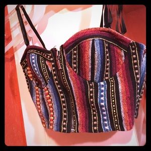 Forever 21 zip up mini top