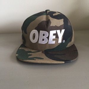 OBEY camo SnapBack hat.