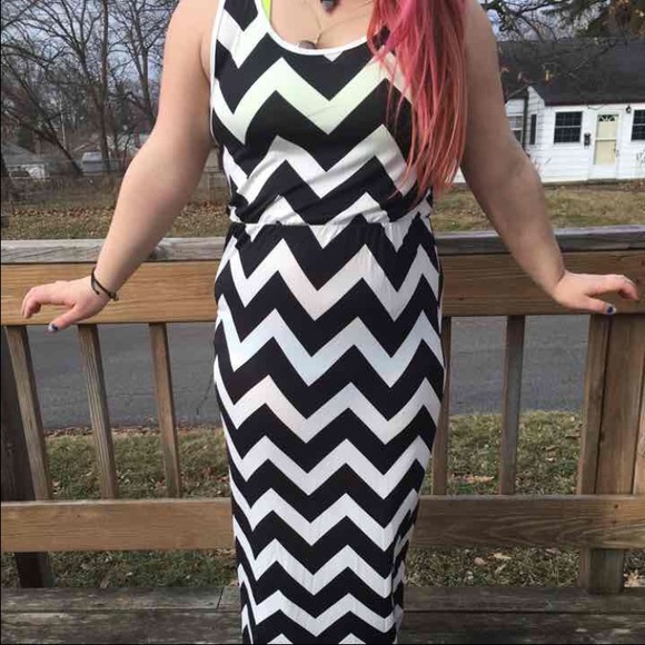 πSOLDππHPπ Chevron Tank Maxidress! NEW! - Picture 3 of 3