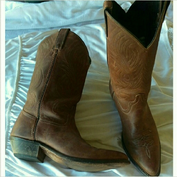 SALE Code West Brown Leather Cowboy Boots