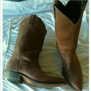 SALE Code West Brown Leather Cowboy Boots