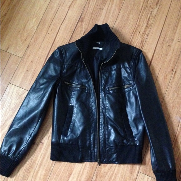 SOOOLD! BDG BLACK VEGAN LEATHER JACKET - Picture 1 of 2