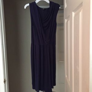 Anthropologie Navy Faux Wrap Dress