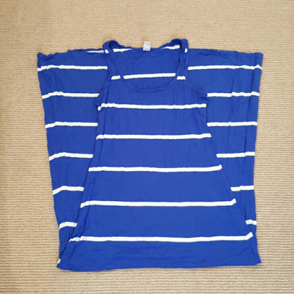 Blue & White Striped Maxi Dress