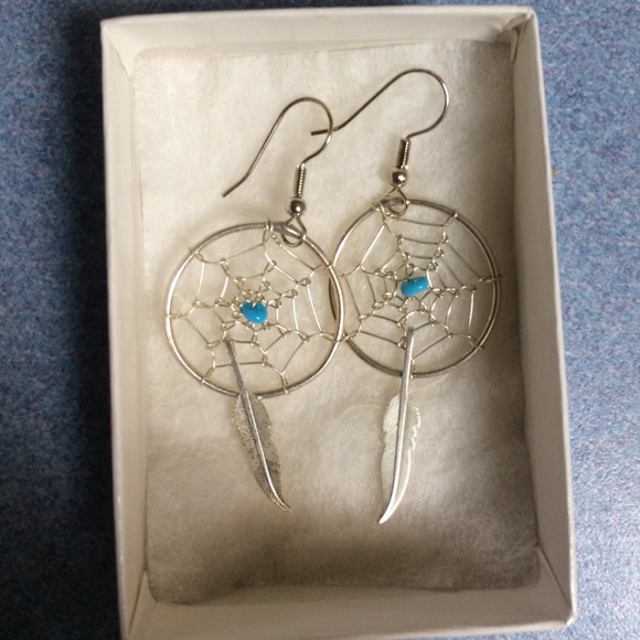 Sterling silver dream catcher earrings