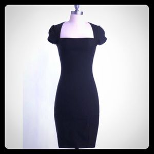 Modcloth Black Cap Sleeve Pencil Dress