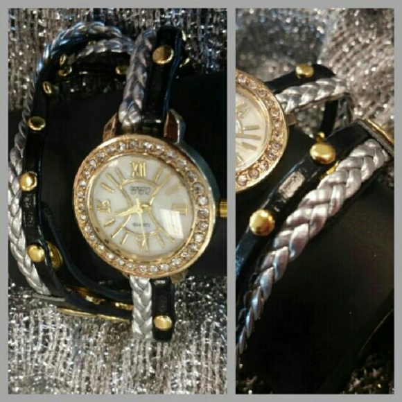 Black & Silver Wrap Watch