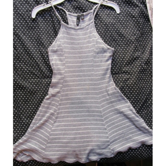 Striped halter mini dress