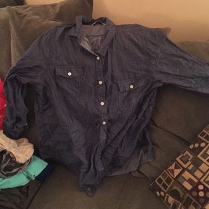 Dark denim looking button down