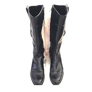 Ettiene Aigner Black Leather Riding Boots