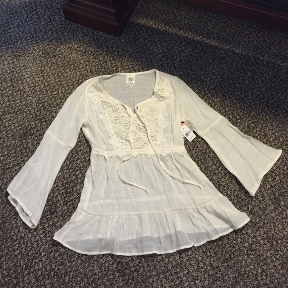 NWT Self Esteem white/cream blouse small
