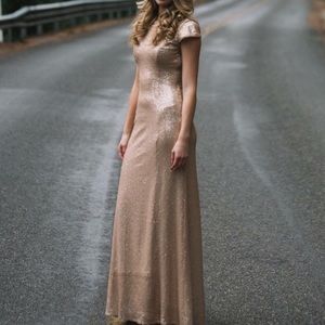 Gold sequin Floor length dress