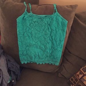 Turquoise spaghetti strap tank top