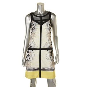 ADRIANNA PAPELL NEW B/W Cut-Out Knee-Length F