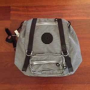 NWT Kipling Black and White Bookbag