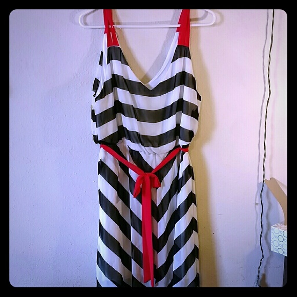 Black and white stripe dress