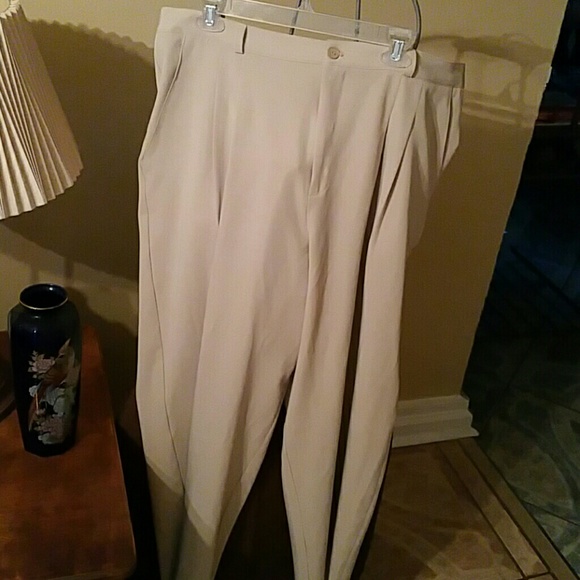 Beige double pleat pants - Picture 2 of 3