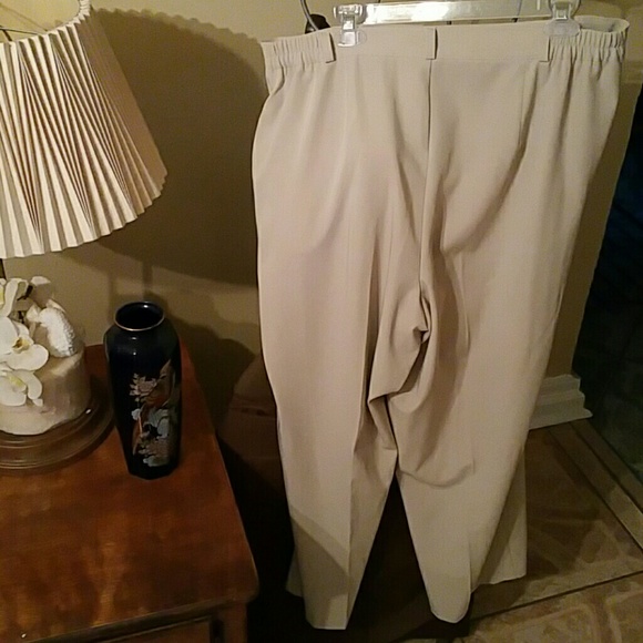 Beige double pleat pants - Picture 3 of 3