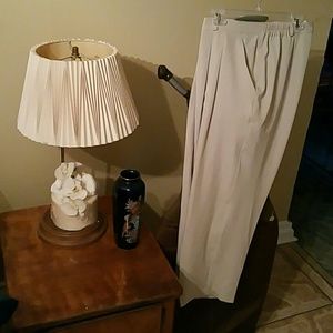 Beige double pleat pants