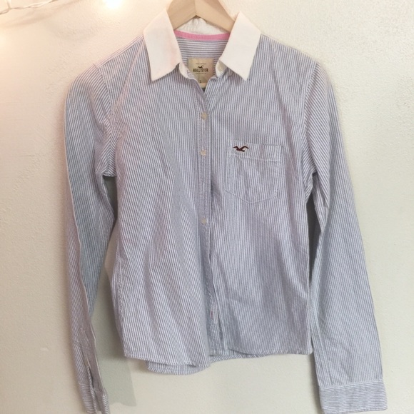 Hollister shirt with blue stripes