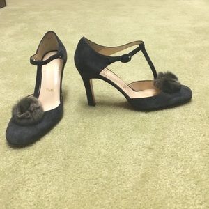 Authentic Christian Louboutin Heels with Mink Pom