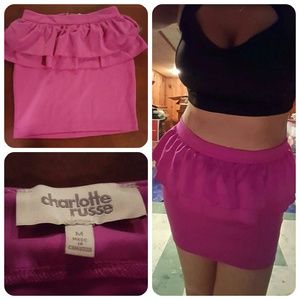SALE!Hot Pink Charlotte Russe peplum skirt! Medium