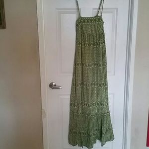 Green Bohemian maxi dress