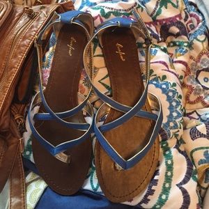 Blue and brown sandals size 9