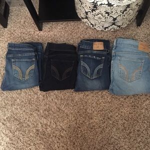 4 pairs of hollister jeans