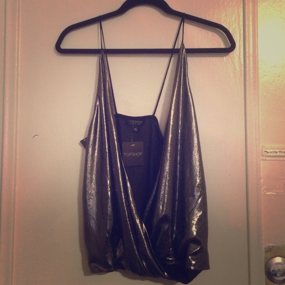 Topshop Tops - TopShop disco drape tank
