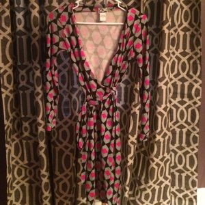 Diane Von Furstenburg Long Sleeved Wrap Dress- 0