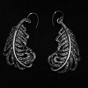 Fossil Feather Earrings