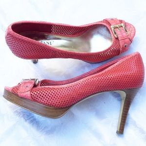 Alfani coral pink buckle open toe heel size 9