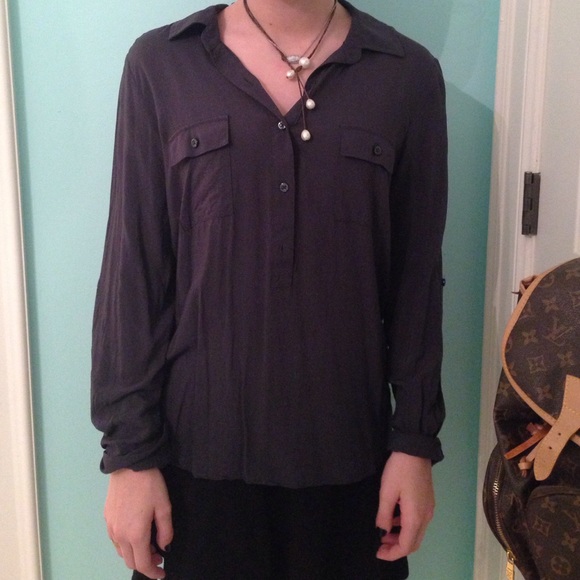 long sleeve button up blouse