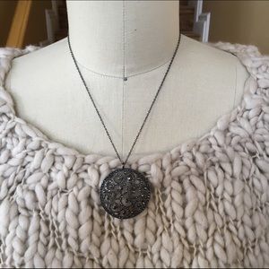 Pewter filigree statement necklaces