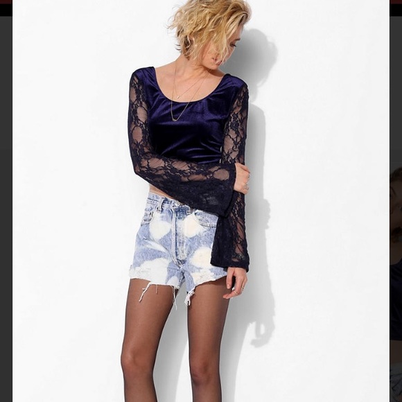 RARE UO VELVET CROP TOP