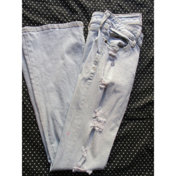 Hollister distressed flare jeans