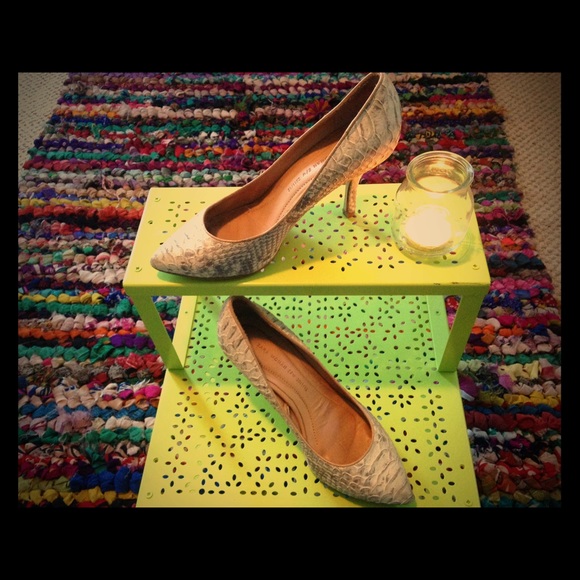 Zara Woman Faux Snake Skin Heels