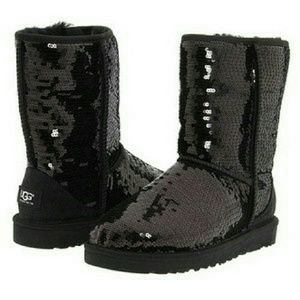 UGG black sequin ankle boots