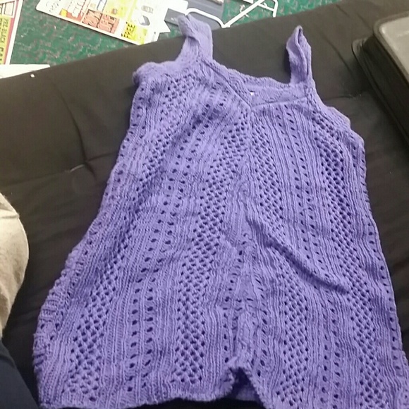 Purple crochet tank