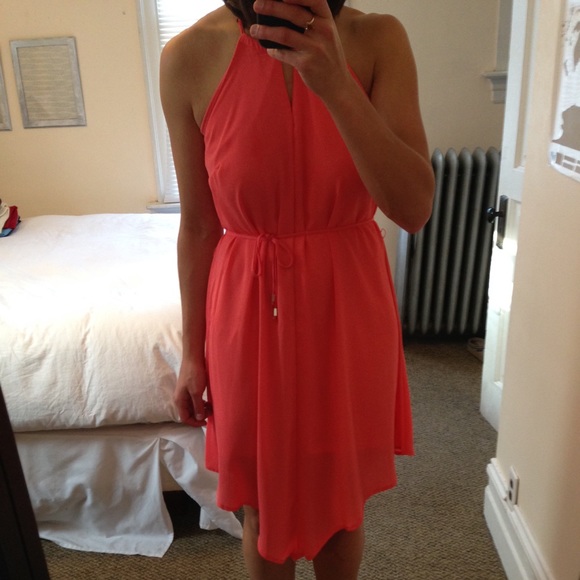 Coral sleeveless dress - S