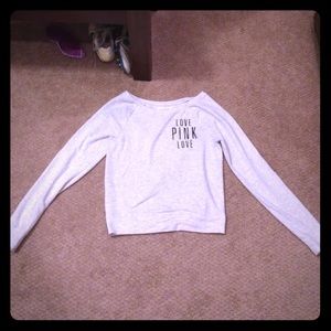 Love PINK sweater light gray small