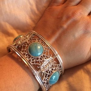 Turquoise and silver bracelet