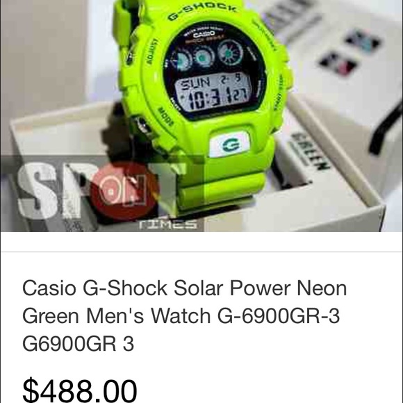 Casio solar energy neon green G-Shock