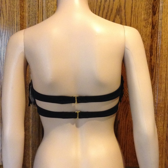 Black Fringed Bandeau Bikini Top - Picture 4 of 5