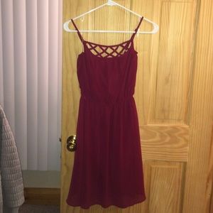 Strappy maroon dress